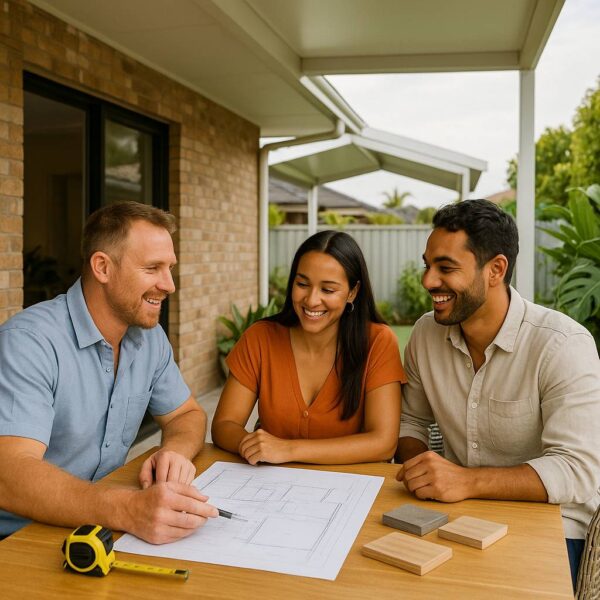 Consultation with a patio builder