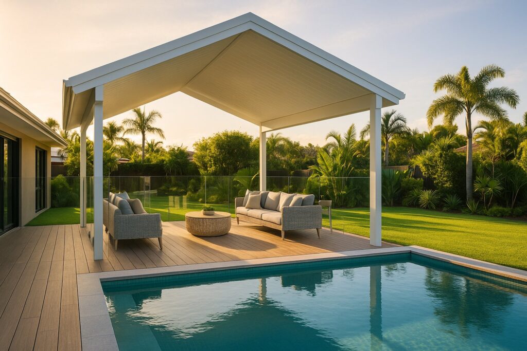 Poolside shaded patio