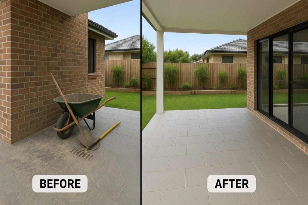 Professional patio finish