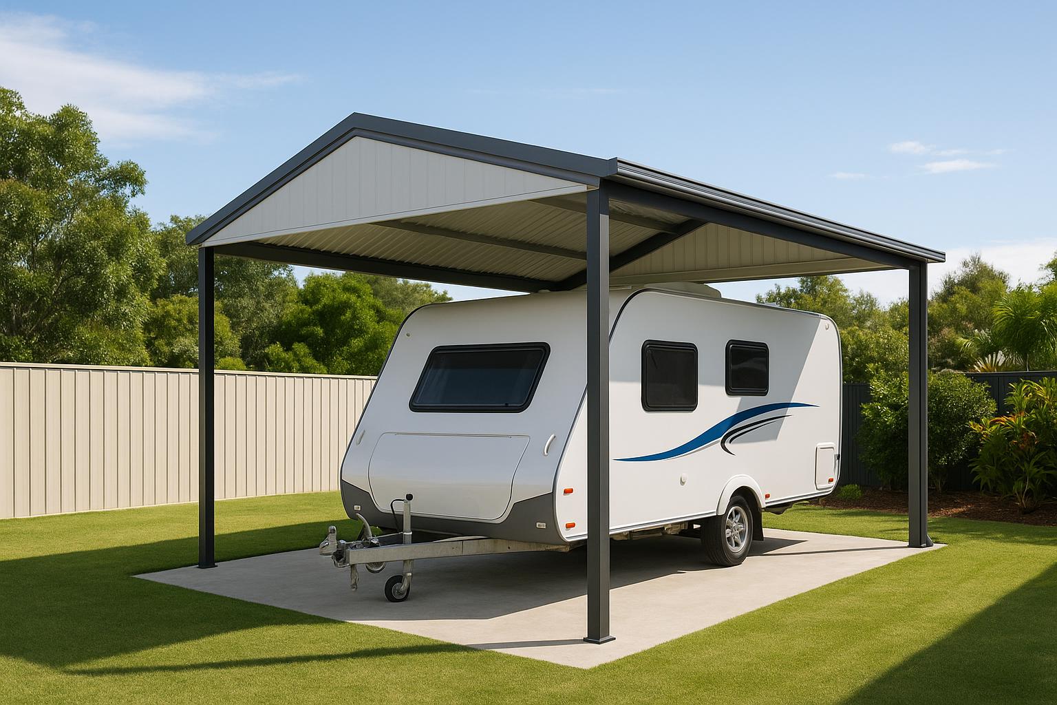 Gable roof caravan carport