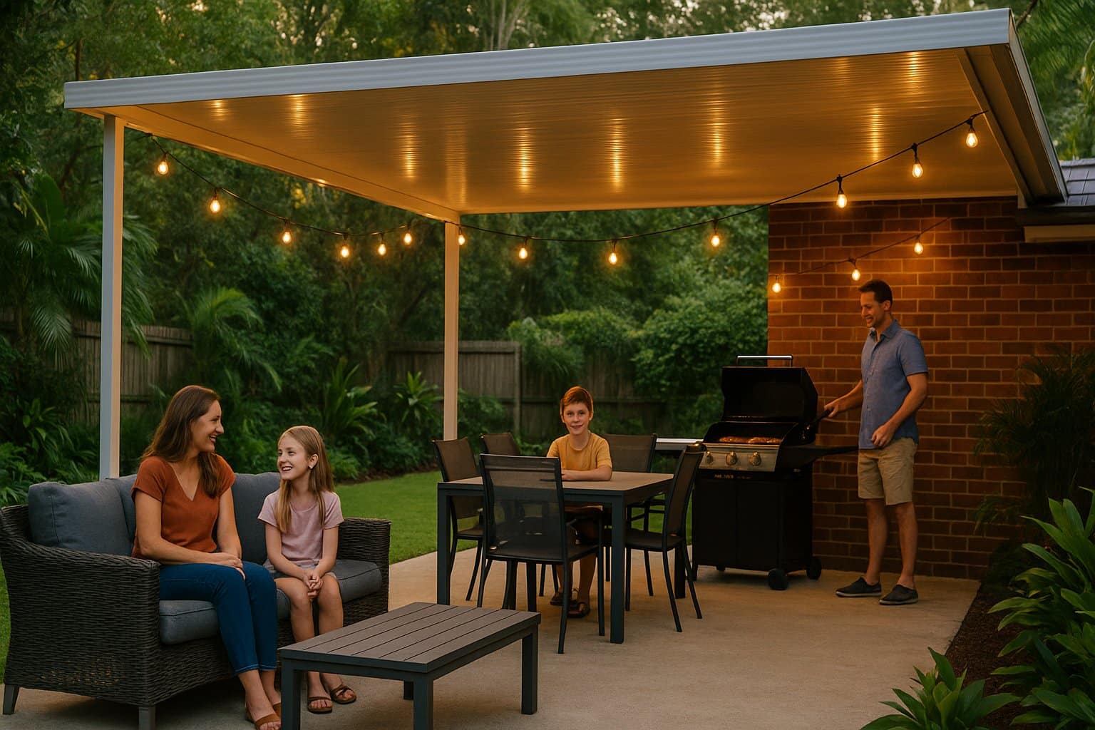 A_high-resolution_photograph_captures_a_family_of__compressed (2) A happy family relaxing and entertaining on a newly built patio with dining furniture and a BBQ area