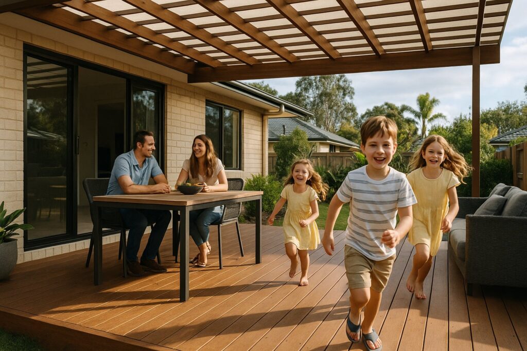 Patio Builders Bellbowrie 1 Family with Children Playing