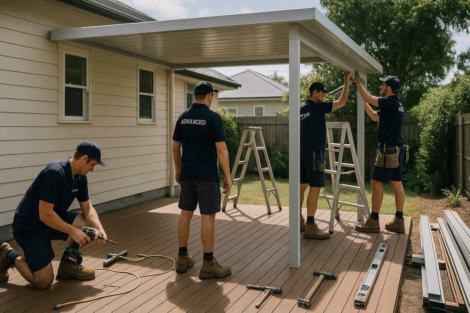 A_photograph_captures_four_construction_workers_in_compressed Professional builder team constructing a patio