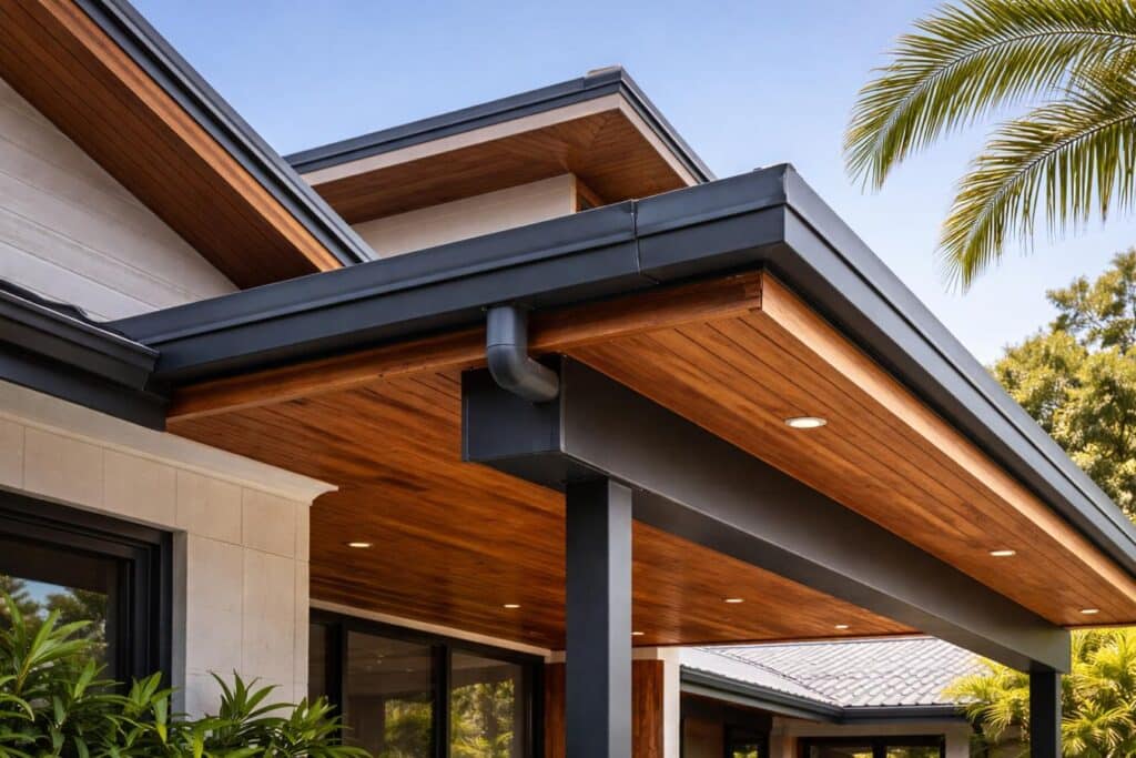 Matching a Carport to a House With an Unusual Roofline 2 Close-up of a carport structure showing aligned roof pitch, materials, and construction details.